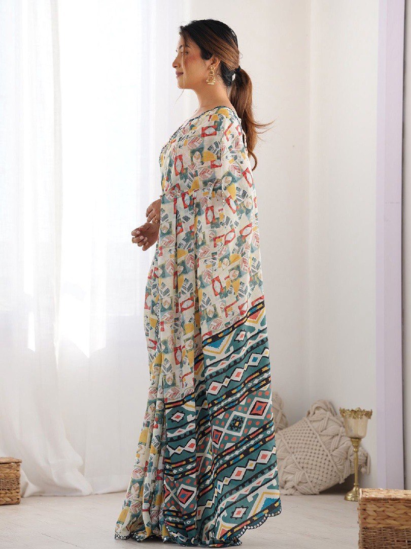 Soft Georgette Saree with Zari Border – Premium Fabric