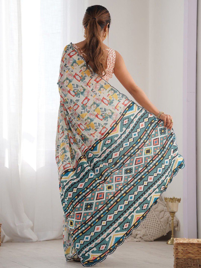 Embroidered Pure Georgette Saree – Wedding Collection